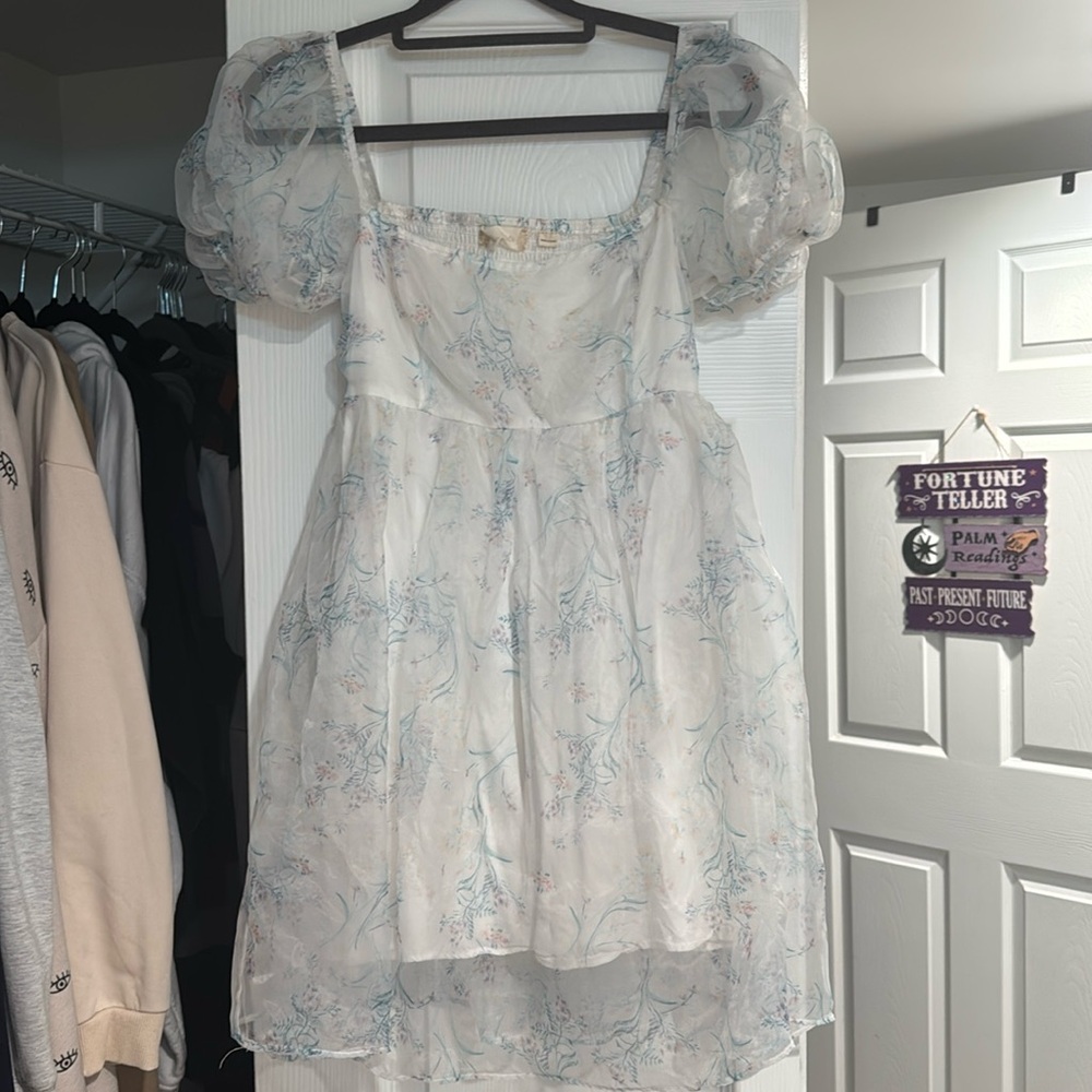 cute white short dress - little flowers and things